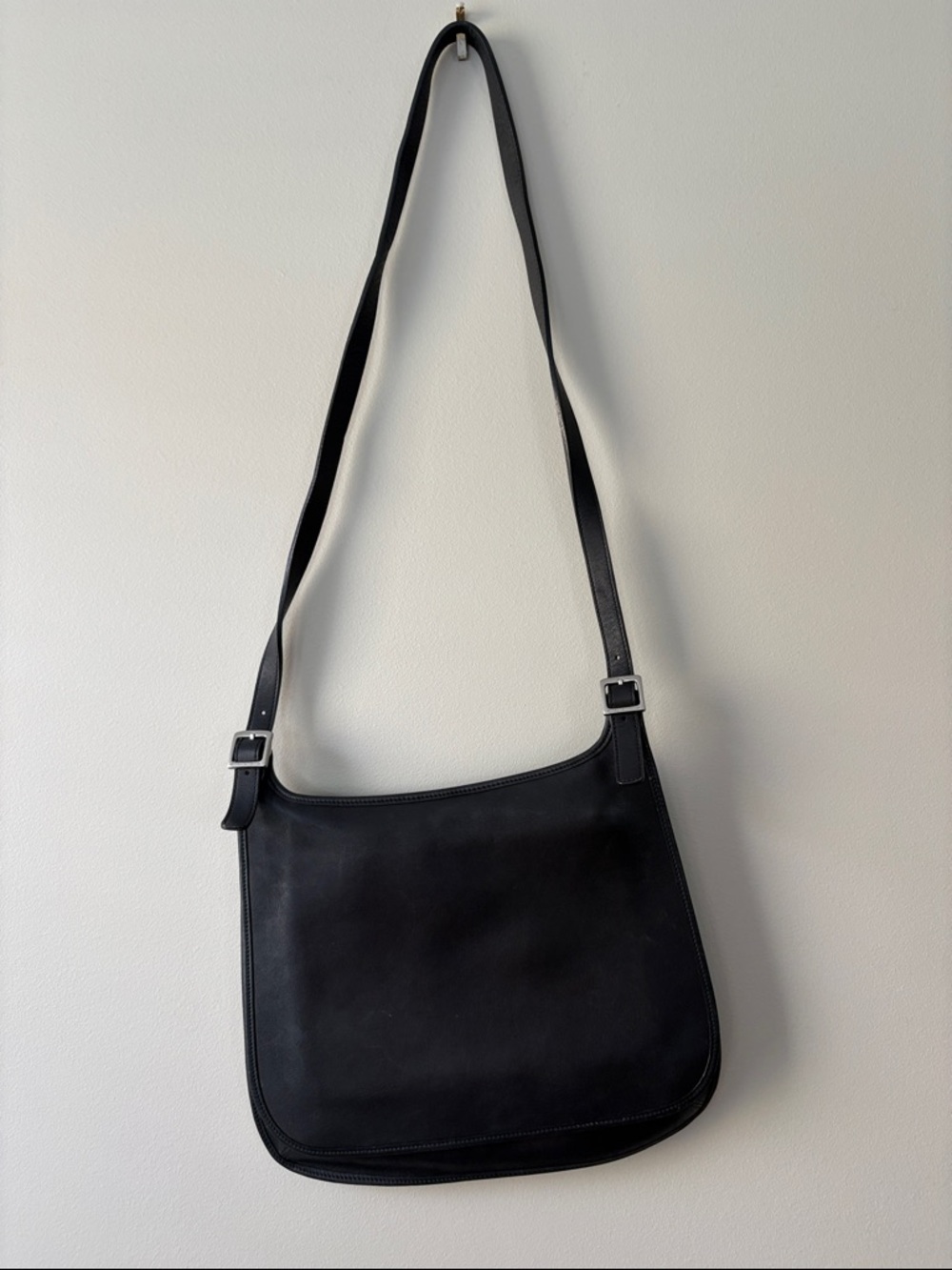 Coach Black Leather Crossbody Bag with Adjustable Strap